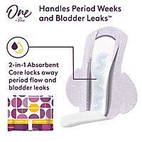 One by Poise 2 in 1 Period and Bladder Leakage Pads for Women with Wings  - 22 Count - Image 2
