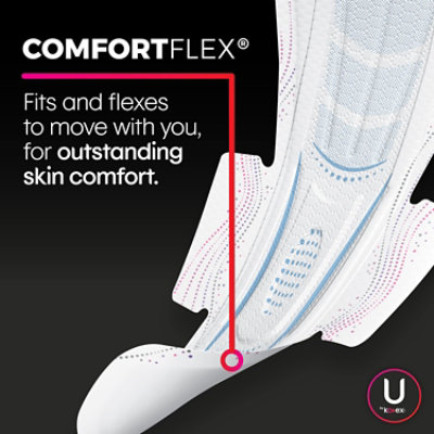 U by Kotex AllNighter Overnight Ultra Thin Pads With Wings - 12 Count - Image 2