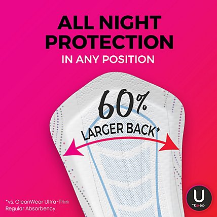 U by Kotex AllNighter Overnight Ultra Thin Pads With Wings - 12 Count - Image 5