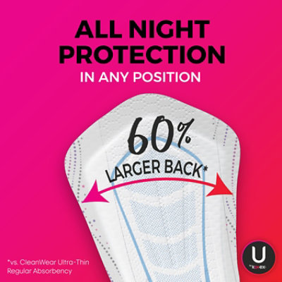 U by Kotex AllNighter Overnight Ultra Thin Pads With Wings - 12 Count - Image 5