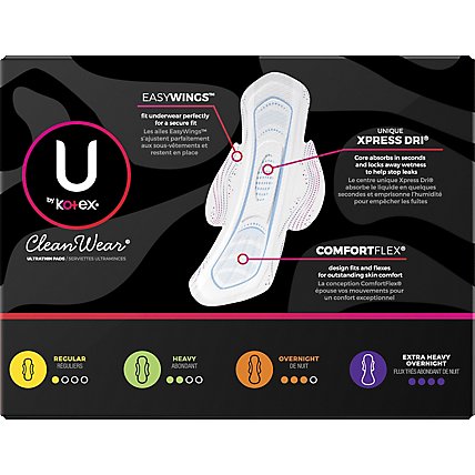U by Kotex CleanWear Ultra Thin Heavy Pads With Wings - 14 Count - Image 8