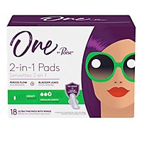 One by Poise 2 in 1 Period and Bladder Leakage Pads for Women with Wings  - 18 Count - Image 5