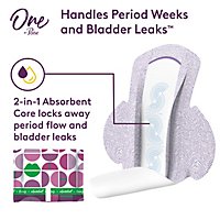 One by Poise 2 in 1 Period and Bladder Leakage Pads for Women with Wings  - 18 Count - Image 2