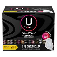 U by Kotex CleanWear Ultra Thin Regular Pads With Wings - 16 Count - Image 5