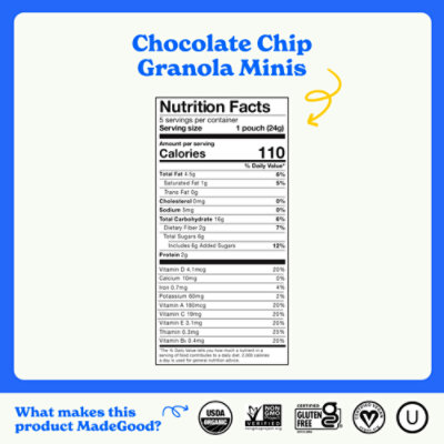 MadeGood Organic Granola Mini Choc Chip - 4.25 OZ - Image 3