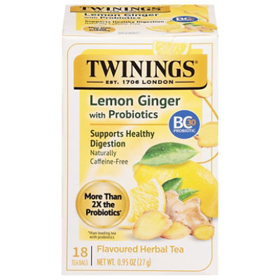 Twining Tea Probiotic Lemon Ginger - 18 CT