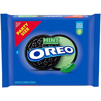 OREO Cookies Sandwich Mint Creme Chocolate Party Size - 26.7 Oz - Image 2
