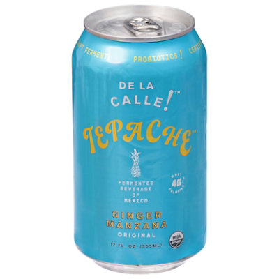 De La Calle Tepache Ginger Manzana Original Can - 12 OZ - Image 1