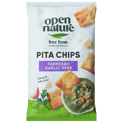 Open Nature Pita Chips Parmesan Garic Herb - 18 OZ