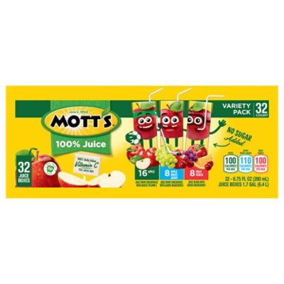 Motts 100% Juice Variety Pack - 32-6.75 FZ