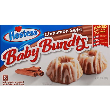 Hostess Baby Bundts Cinnamon Swirl Cakes 8 Count - 10 Oz - Image 2