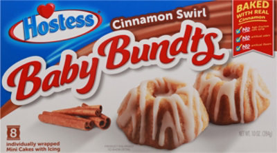 Hostess Baby Bundts Cinnamon Swirl Cakes 8 Count - 10 Oz - Image 2