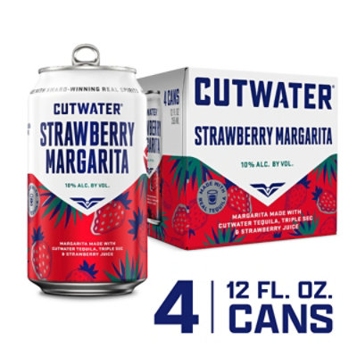 Cutwater Strawberry Margarita Tequila - 4-12 Fl. Oz. - Image 1