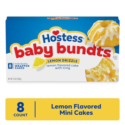 Hostess Baby Bundts Lemon Drizzle Cakes 8 Count - 10 Oz
