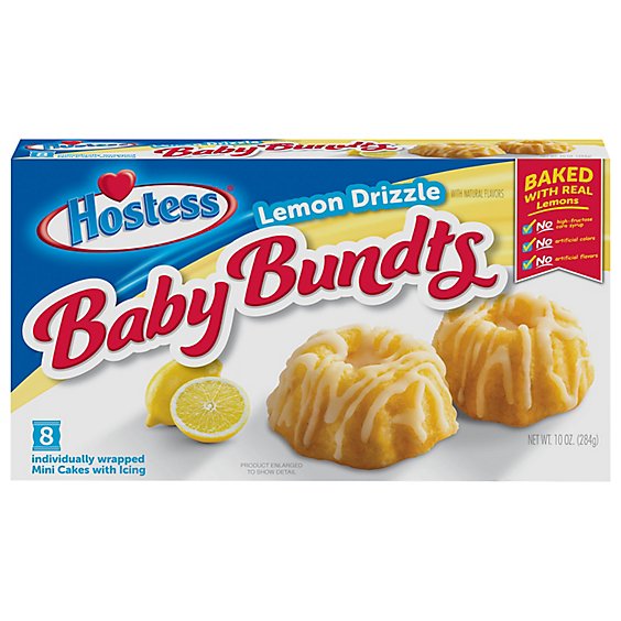 Hostess Baby Bundts Lemon Drizzle Cakes 8 Count - 10 Oz