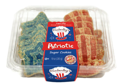 Patriotic Star Shaped Sugar Cookies 10 Count - 10 OZ - Image 1