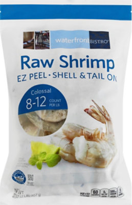 Waterfront Bistro Shrimp Raw 8-12 Ct Shell/t-on Fz - 2 LB - Image 2