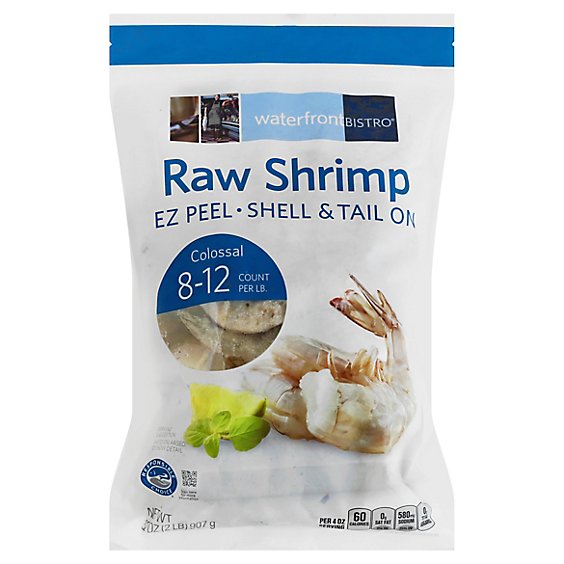 Waterfront Bistro Shrimp Raw 8-12 Ct Shell/t-on Fz - 2 LB