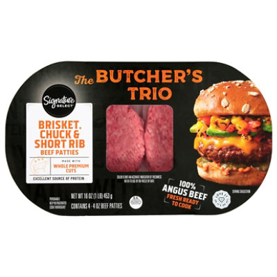 Signature SELECT Beef Patties Briskt Chuck Short Rib - 16 OZ