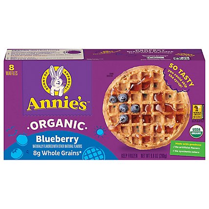 Annie's Organic Blueberry Waffles 8 Count - 9.8 OZ - Image 1