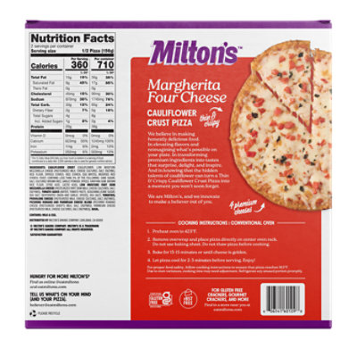 Milton's Craft Bakers Margherita Cauliflower Crust Pizza - 11 Oz - Image 5