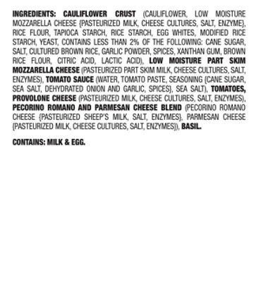 Milton's Craft Bakers Margherita Cauliflower Crust Pizza - 11 Oz - Image 4