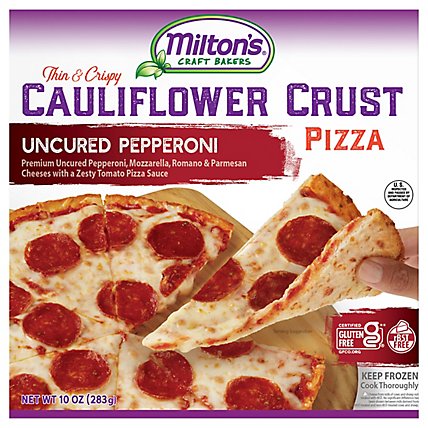 Milton's Craft Bakers Uncured Pepperoni Cauliflower Crust Pizza - 10 Oz - Image 1