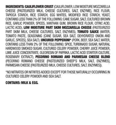 Milton's Craft Bakers Uncured Pepperoni Cauliflower Crust Pizza - 10 Oz - Image 4