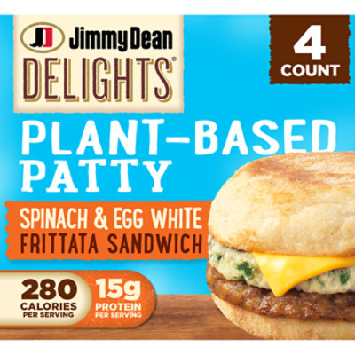 Jimmy Dean Spinach & Egg White Plant Based Patty & Frittata Sandwich - 20.8 OZ - Image 1