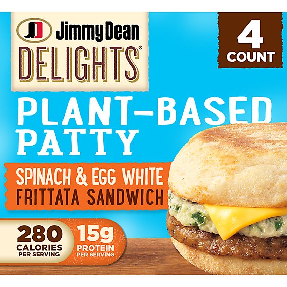 Jimmy Dean Spinach & Egg White Plant Based Patty & Frittata Sandwich - 20.8 OZ