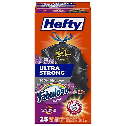 Hefty Ultra Strong Kitchen Drawstring Trash Bags Multipurpose 30 Gallon Fabuloso Scent - 25 Count - Image 3