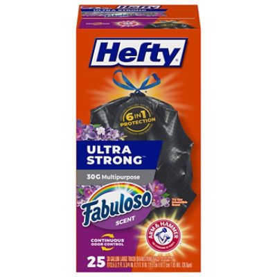 Hefty Ultra Strong Kitchen Drawstring Trash Bags Multipurpose 30 Gallon Fabuloso Scent - 25 Count - Image 2