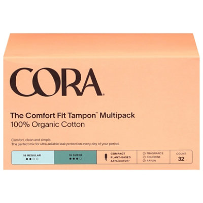 Cora Organic Tampons Duo Pack Regular/super - 32 CT - Albertsons