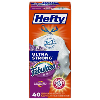 Hefty Ultra Strong Kitchen Drawstring Trash Bags Tall 13 Gallon Fabuloso Scent - 40 Count - Image 3