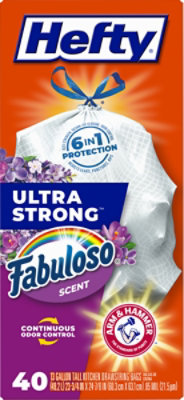 Hefty Ultra Strong Kitchen Drawstring Trash Bags Tall 13 Gallon Fabuloso Scent - 40 Count - Image 4