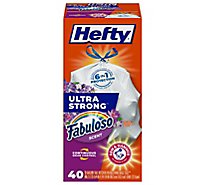 Hefty Ultra Strong Kitchen Drawstring Trash Bags Tall 13 Gallon Fabuloso Scent - 40 Count