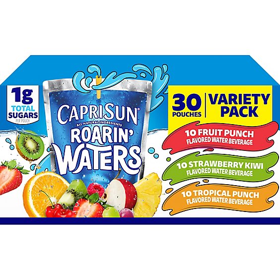 Capri Sun Flavored Water Beverage Roarin Waters Variety Pack - 30-6 Fl. Oz.