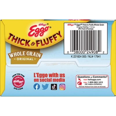 Eggo Thick and Fluffy Frozen Waffles Original Resealable 6 Count - 11.6 Oz - Image 8