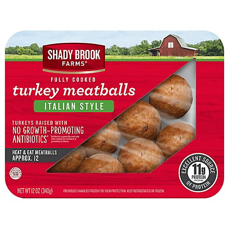 Shady Brook Farms Fully Cooked Turkey Meatballs Italian Style Fresh - 12 Oz