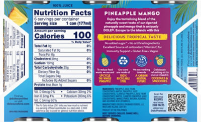 Dole Juice 100% Pineapple Mango - 6-6 Fl. Oz. - Image 6