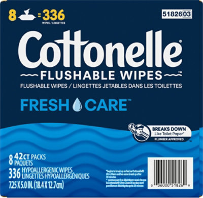 Cottonelle Fresh Care Flushable Wet Wipes 8 Flip-Top Packs - 42 Count - Image 8