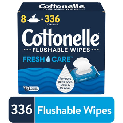 Cottonelle Fresh Care Flushable Wet Wipes Flip-Top Packs 42 Wipes Per Pack - 8 Count - Image 1