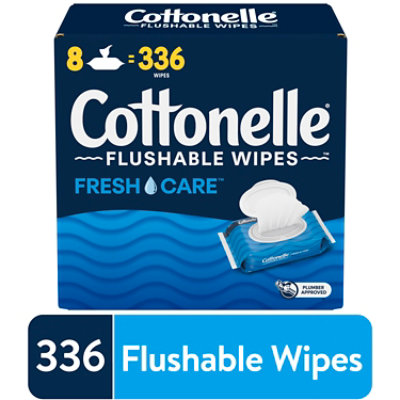 Cottonelle Fresh Care Flushable Wet Wipes 8 FlipTop Packs 42 Count