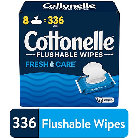Cottonelle Flushable Wet Wipes Flip Top Packs - 336 Count