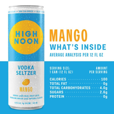 High Noon Sun Sip Mango Hard Seltzer In Cans - 4-355 ML - Image 3