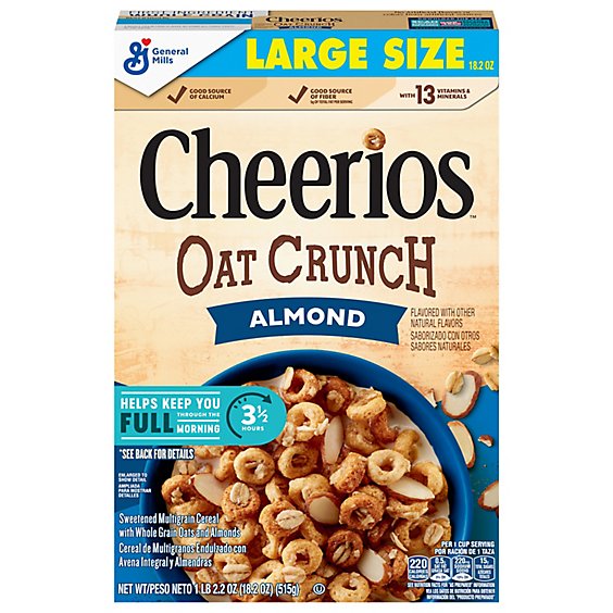 Cheerios Almond Oat Crunch Cereal - 18.2 OZ