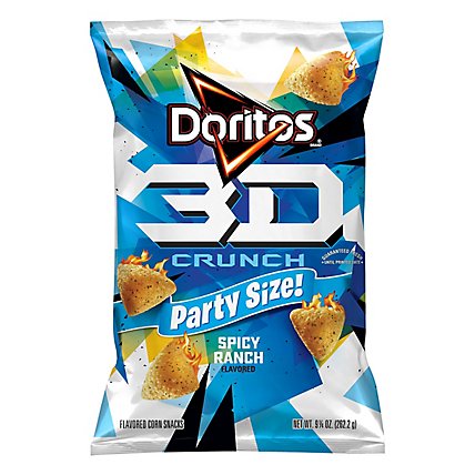 DORITOS 3d Crunch Flavored Corn Snacks Spicy Ranch Flavored - 9.25 OZ - Image 2