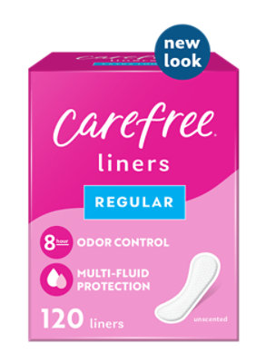 Carefree Acti-Fresh Body Shaped  Unscented Regular Pantiliners - 120 Count