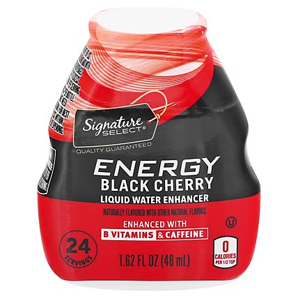Signature Select Liquid Water Enhancer Energy Black Cherry - 1.62 FZ - Image 1