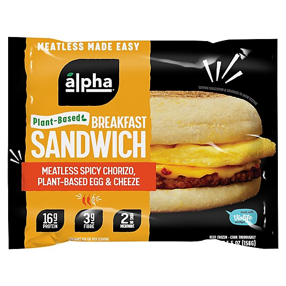 Alpha Foods Breakfast Sandwich Chorizo - 5.5 OZ